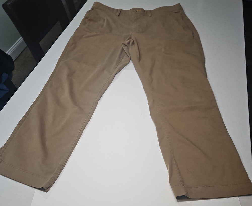 L L Bean Chino Pants 38x30 Tan Standard Fit - Cotton, Coolmax Polyester & Lycra